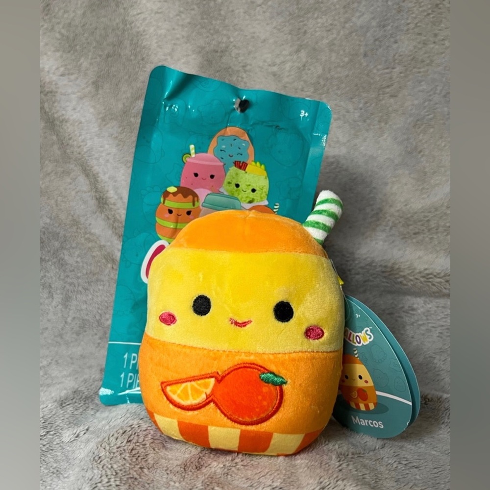 NWT Marcos the Orange Juice 🍊 5" Drink Squishmallow